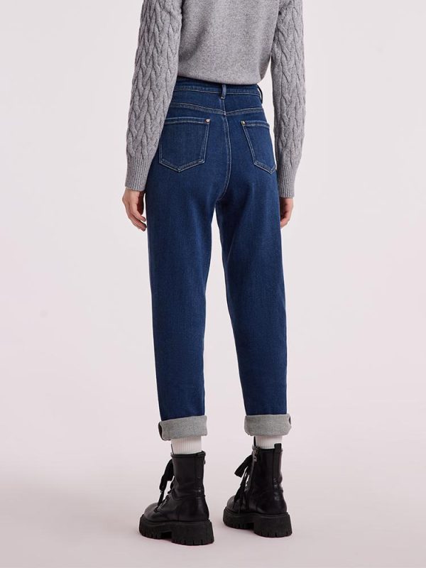 FORTRESS023 High-Waisted Ankle Length Tapered Denim Jeans – GOELIA - Image 5