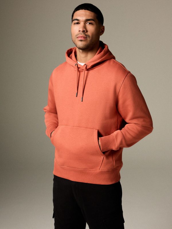 FORTRESS039 Red/Orange Regular Fit Rich Jersey Fabric Hoodie