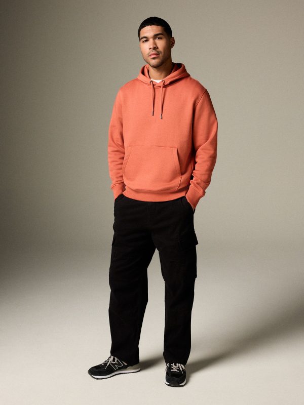 FORTRESS039 Red/Orange Regular Fit Rich Jersey Fabric Hoodie - Image 3