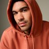 FORTRESS039 Red/Orange Regular Fit Rich Jersey Fabric Hoodie - Image 5