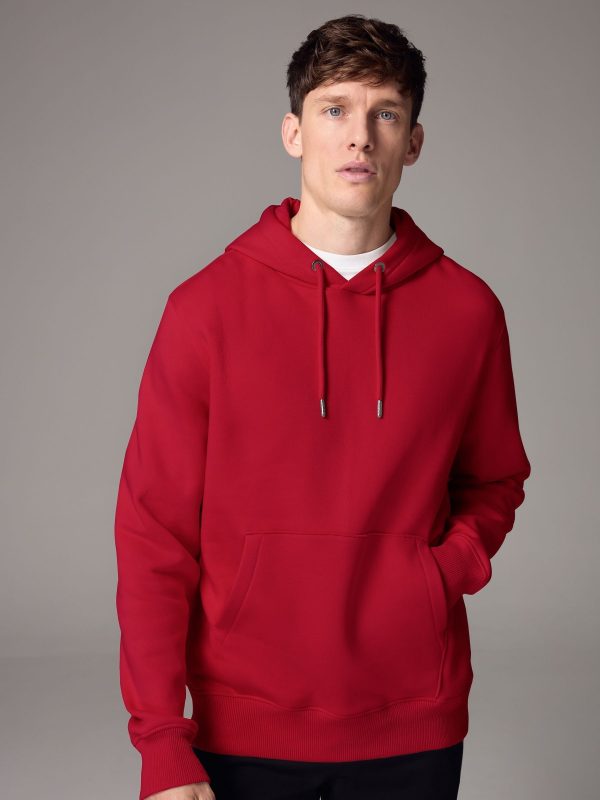 FORTRESS037 Red Regular Fit Rich Jersey Fabric Hoodie
