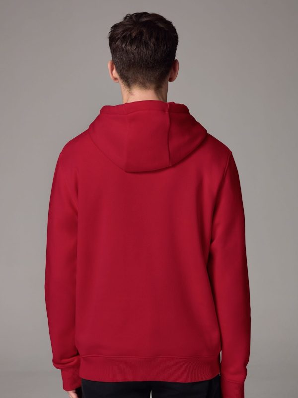 FORTRESS037 Red Regular Fit Rich Jersey Fabric Hoodie - Image 3
