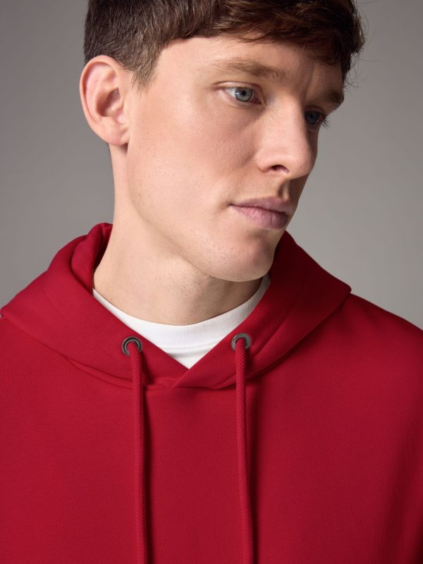 FORTRESS037 Red Regular Fit Rich Jersey Fabric Hoodie - Image 4