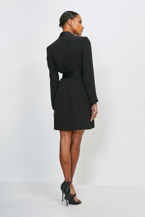 FORTRESS013 Tailored Tuxedo Wrap Mini Dress - Image 3