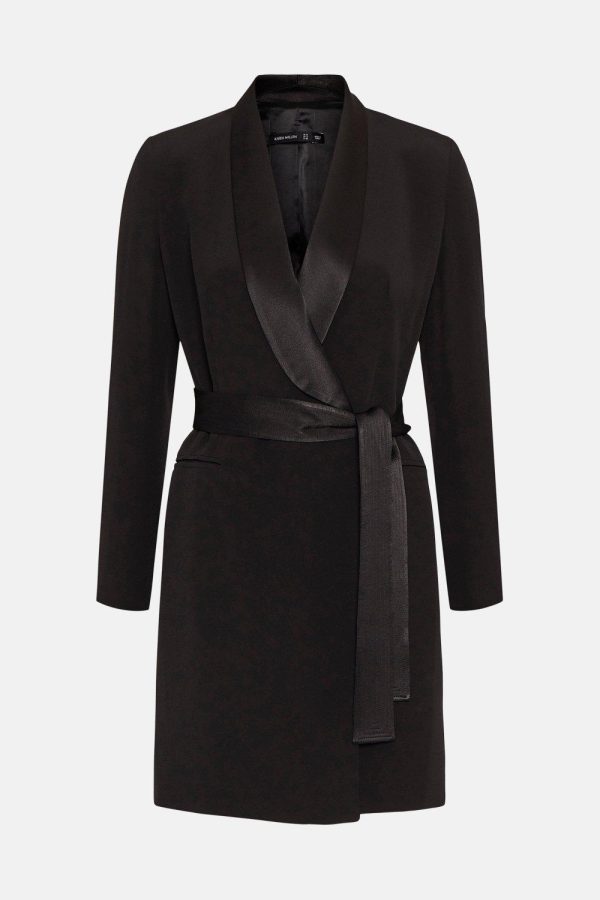 FORTRESS013 Tailored Tuxedo Wrap Mini Dress - Image 4