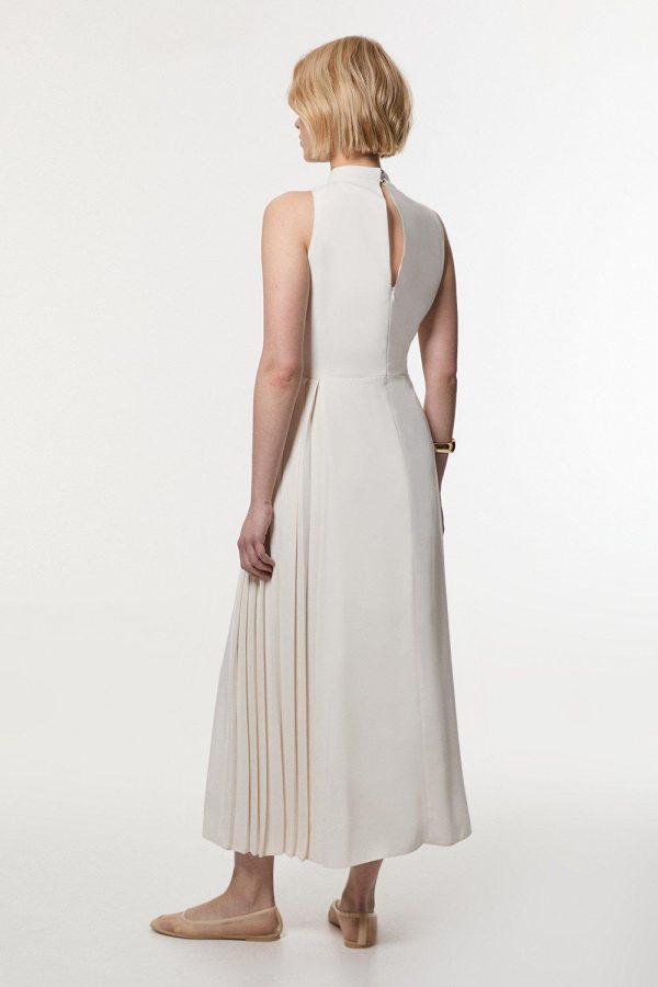FORTRESS014 Soft Tailored Pleated Panel Midaxi Dress - Image 5