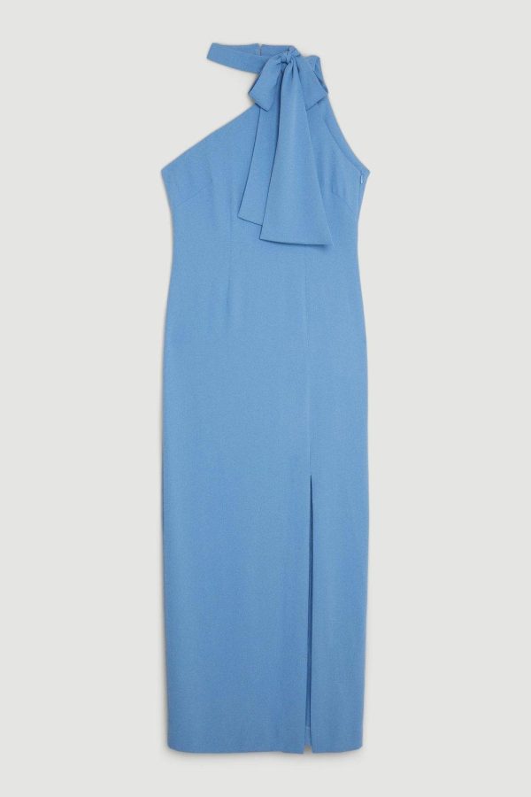 FORTRESS016 Soft Tailored Tie Neck Midi Dress - Image 4