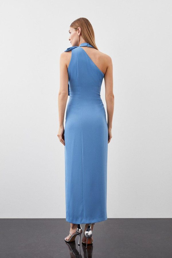 FORTRESS016 Soft Tailored Tie Neck Midi Dress - Image 5