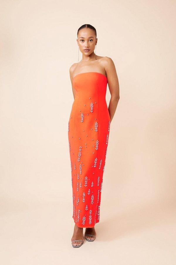 FORTRESS001 Crystal Embellished Bandeau Midaxi Dress - Image 2