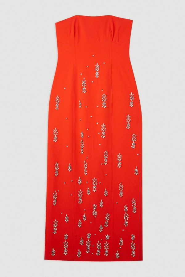 FORTRESS001 Crystal Embellished Bandeau Midaxi Dress - Image 4