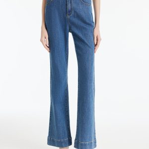 FORTRESS026 Denim Rose Printed Flared Women Jeans – GOELIA