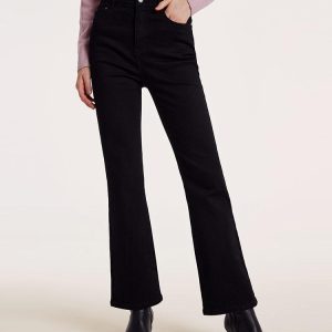FORTRESS020 Black Ankle Length Flared Jeans – GOELIA